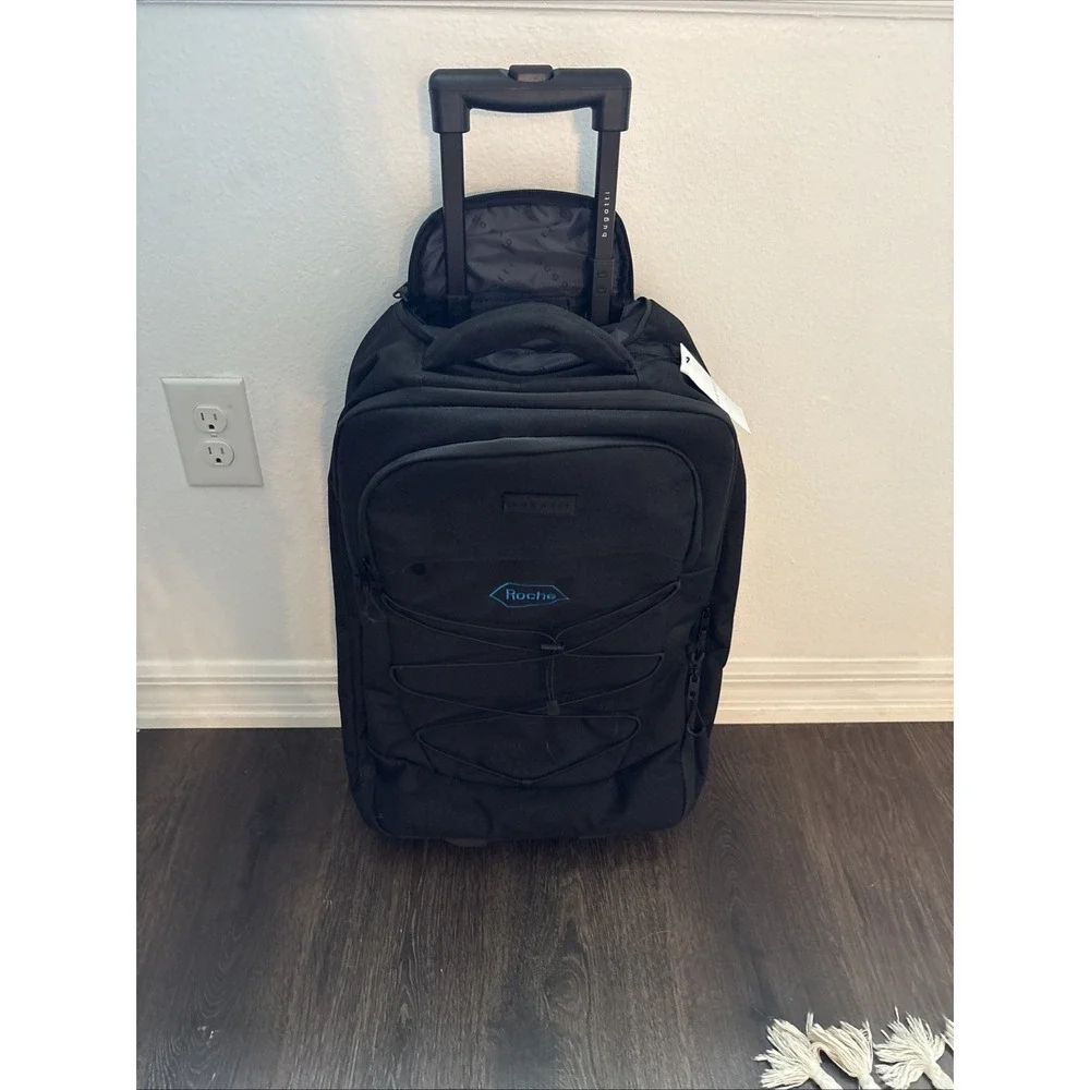 Bugatti Outland Rolling Duffel Travel Bag Black Wheeled Luggage Carry On NEW